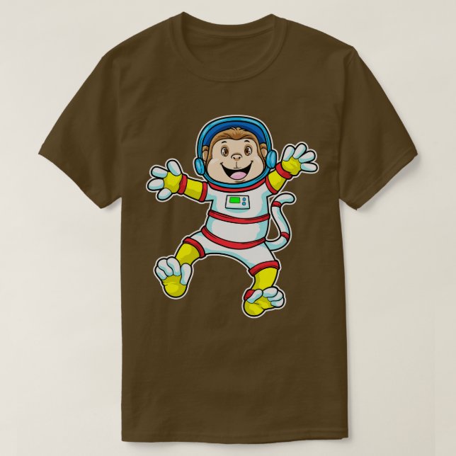Monkey som Astronaut i kostym med Helmet T Shirt (Design framsida)