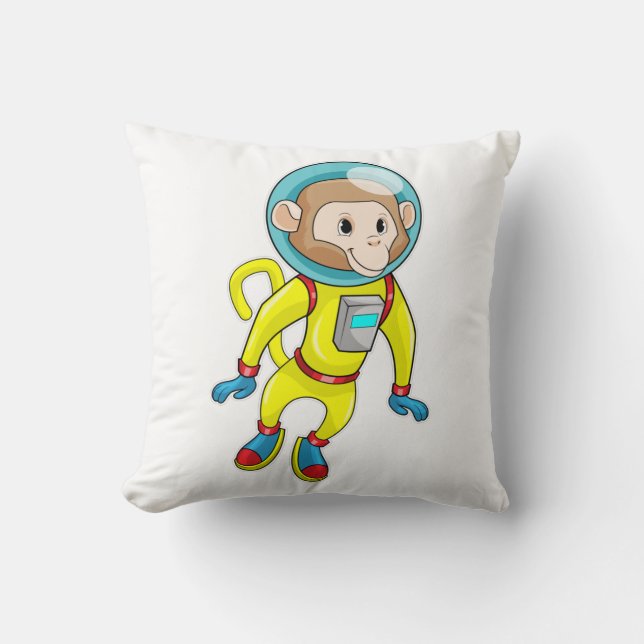 Monkey som Astronaut Kudde (Framsida)