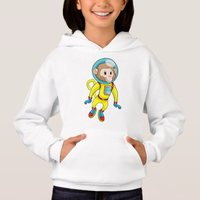 Monkey som Astronaut T Shirt (Framsida)