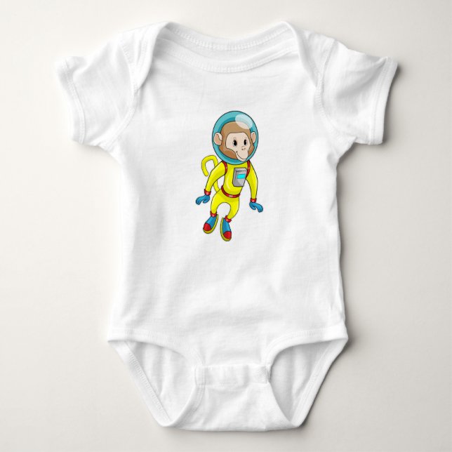Monkey som Astronaut T Shirt (Framsida)