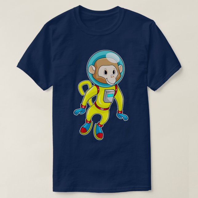 Monkey som Astronaut T Shirt (Design framsida)