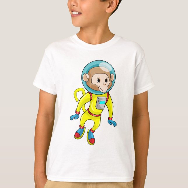 Monkey som Astronaut T Shirt (Framsida)