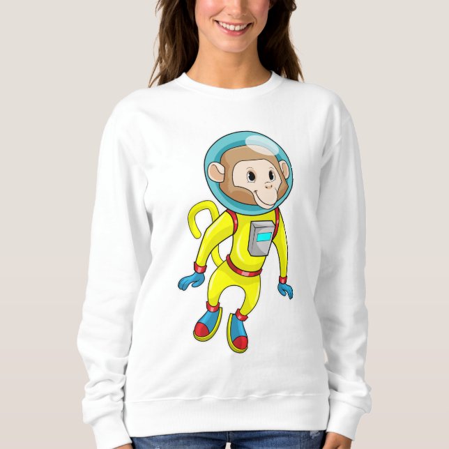 Monkey som Astronaut T Shirt (Framsida)