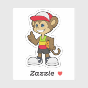 Monkey som basketspelare med basket klistermärken