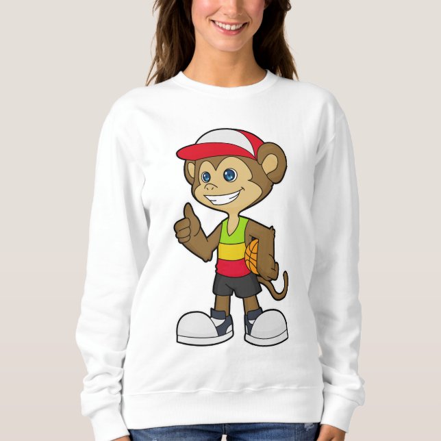 Monkey som basketspelare med basket t shirt (Framsida)