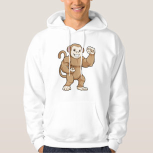 Monkey som Bodybyggder i Bodybuilding Hoodie