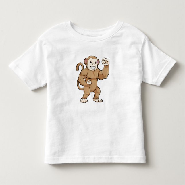 Monkey som Bodybyggder i Bodybuilding T Shirt (Framsida)