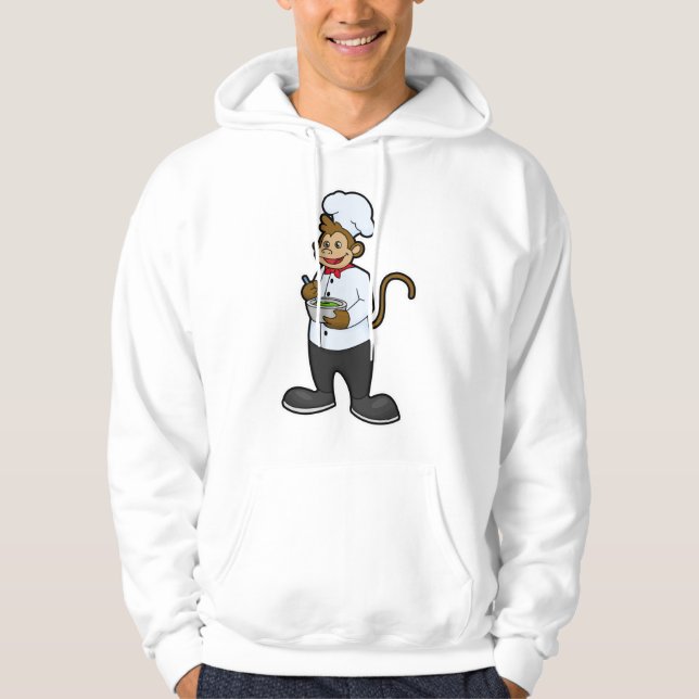 Monkey som Cook med Bowl Hoodie (Framsida)