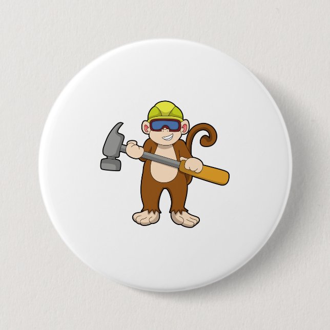 Monkey som Crateur med Hammer Knapp (Framsida)
