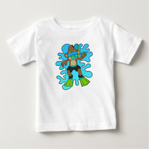 Monkey som Diver med Snorkel T Shirt