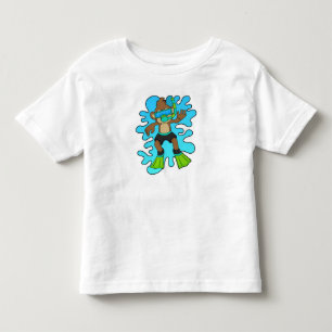Monkey som Diver med Snorkel T Shirt