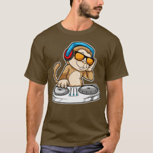 Monkey som DJ med hörlurar Blanda skrivbord T Shirt