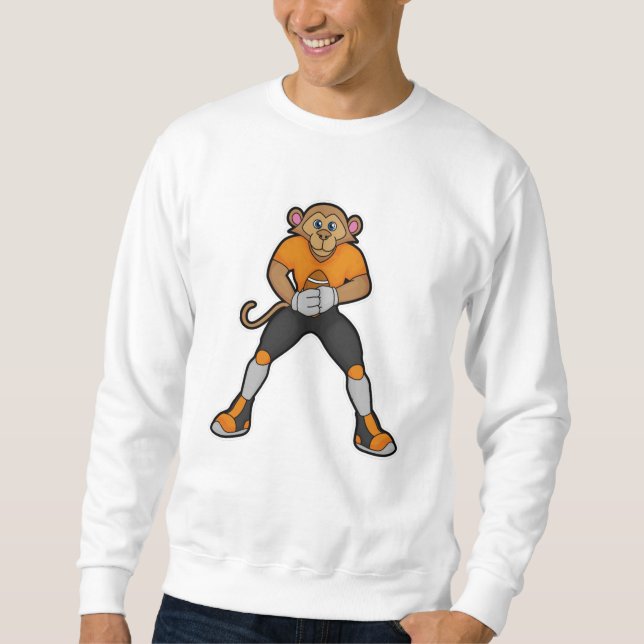 Monkey som fotbollsspelare i fotbollen lång ärmad tröja (Framsida)