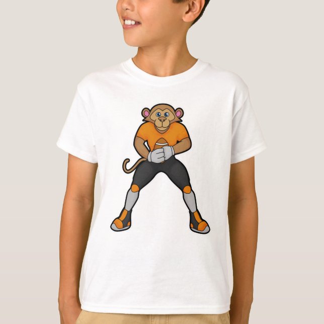 Monkey som fotbollsspelare i fotbollen t shirt (Framsida)