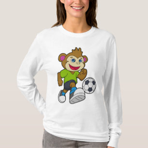 Monkey som fotbollsspelare med fotboll t shirt