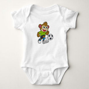 Monkey som fotbollsspelare med fotboll t shirt
