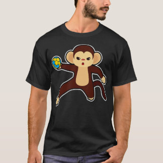 Monkey som handbollsspelare med handboll t shirt