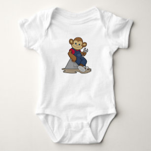 Monkey som Mechanic med Wrench T Shirt