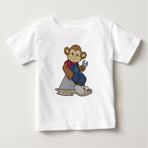 Monkey som Mechanic med Wrench T Shirt