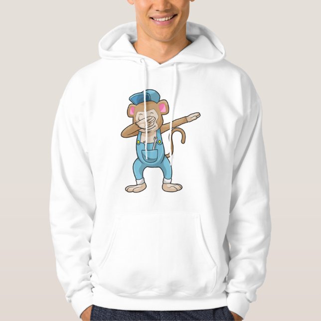Monkey som Mechanic vid Hip hop Dance Dab Hoodie (Framsida)