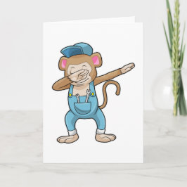 Monkey som Mechanic vid Hip hop Dance Dab Kort