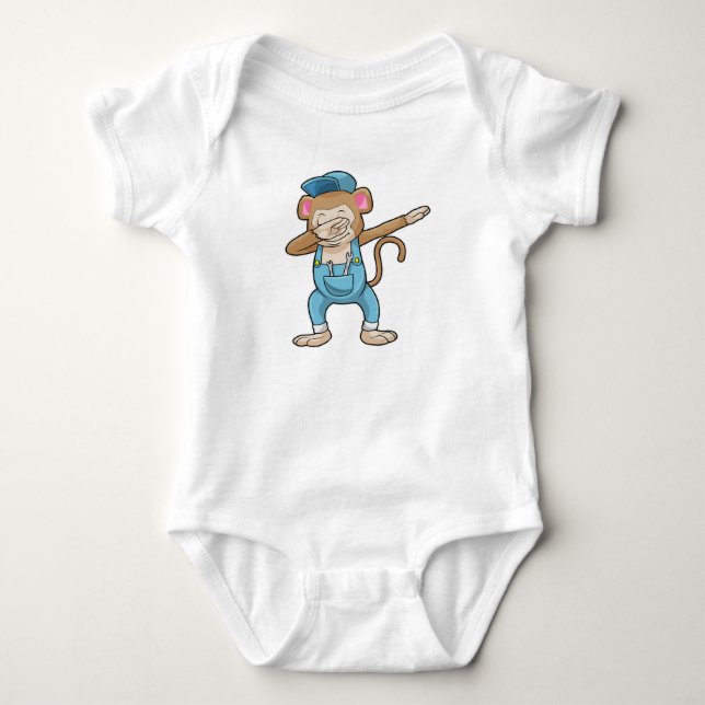 Monkey som Mechanic vid Hip hop Dance Dab T Shirt (Framsida)
