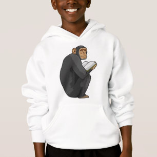 Monkey som Nerd med Bok T Shirt