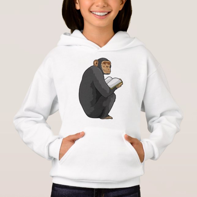 Monkey som Nerd med Bok T Shirt (Framsida)