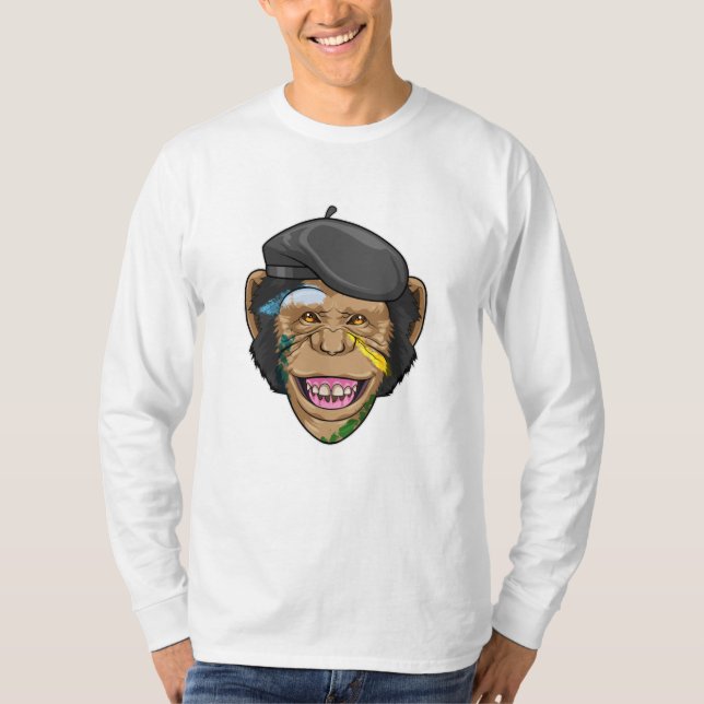 Monkey som Painter T Shirt (Framsida)