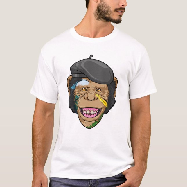 Monkey som Painter T Shirt (Framsida)