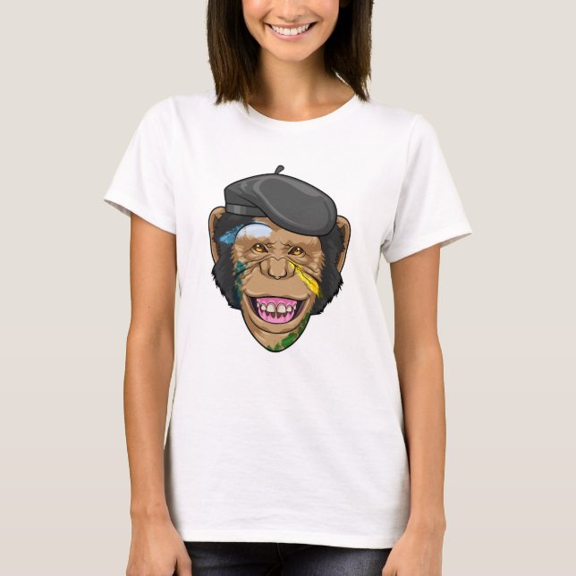 Monkey som Painter T Shirt (Framsida)