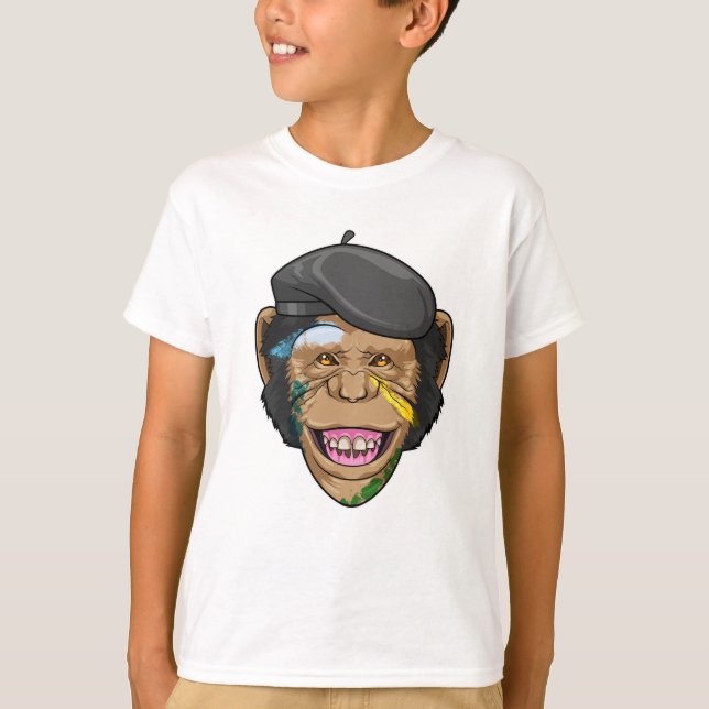 Monkey som Painter T Shirt (Framsida)