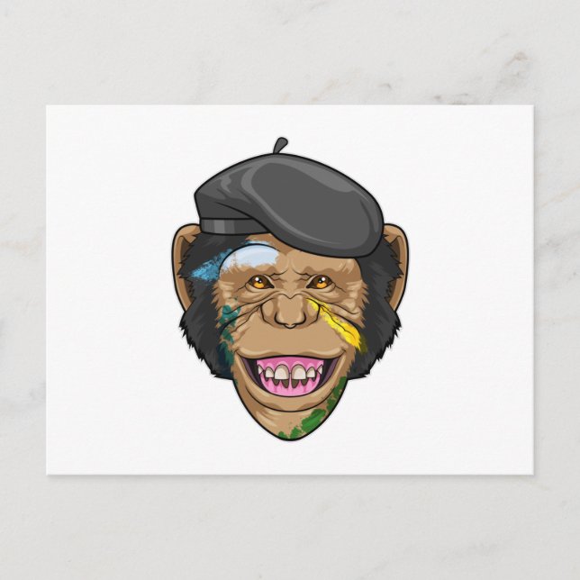 Monkey som Painter Vykort (Framsida)