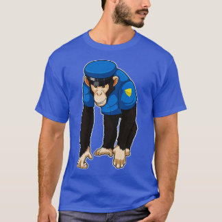 Monkey som polis med enhetlig utformning t shirt