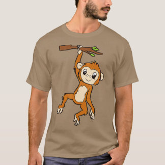 Monkey som rör sig på Gren Ape-apan T Shirt