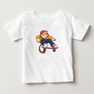 Monkey som Skater med Skateboard T Shirt