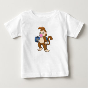 Monkey som Skater med Skateboard T Shirt