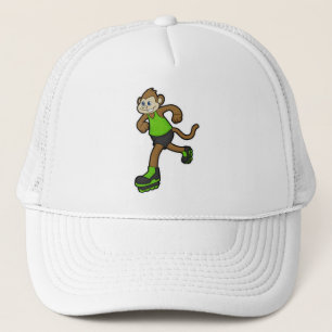 Monkey som Skater med textbundna skal Keps