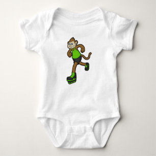 Monkey som Skater med textbundna skal T Shirt