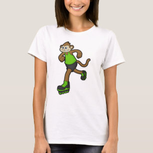 Monkey som Skater med textbundna skal T Shirt