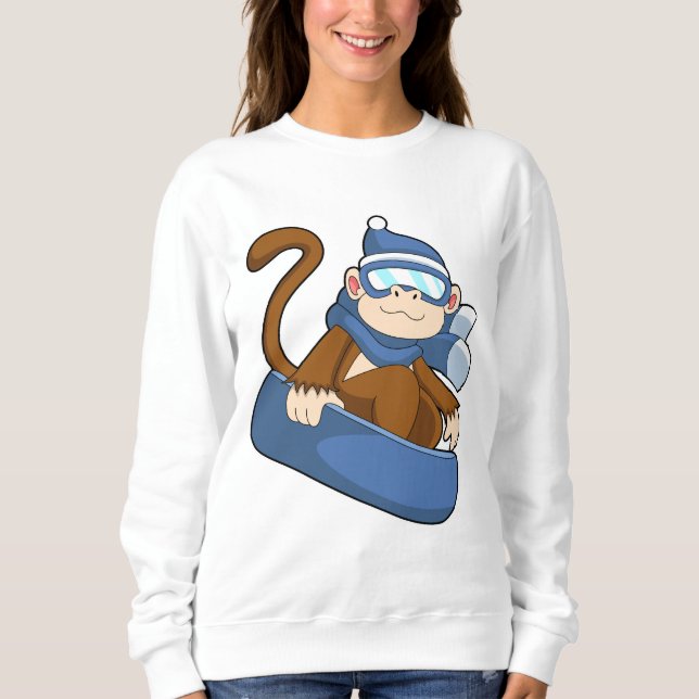 Monkey som Snowboarder med Sonowboard.PNG T Shirt (Framsida)