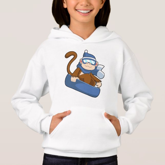 Monkey som Snowboarder med Sonowboard.PNG T Shirt (Framsida)