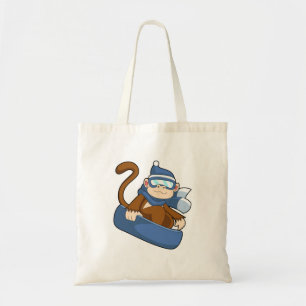 Monkey som Snowboarder med Sonowboard.PNG Tygkasse