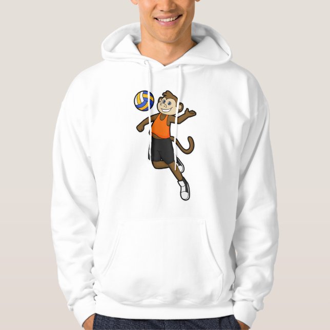 Monkey som Volleyball-spelare med Volleyball Hoodie (Framsida)