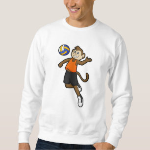 Monkey som Volleyball-spelare med Volleyball Lång Ärmad Tröja