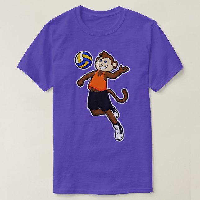 Monkey som Volleyball-spelare med Volleyball T Shirt (Design framsida)