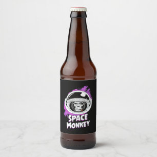 Monkey Space-apa Ölflaska Etikett