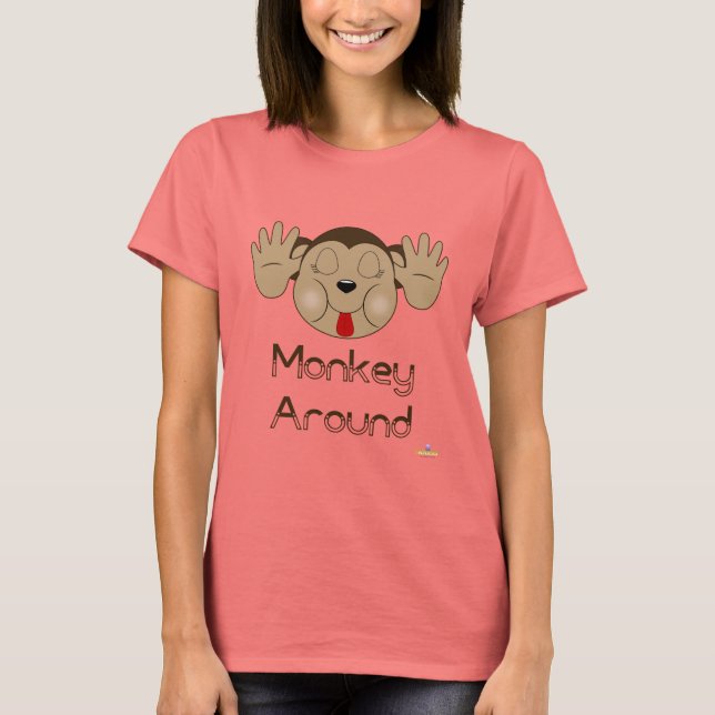 Monkey Stickar ut Tunga-apan runt Tee (Framsida)