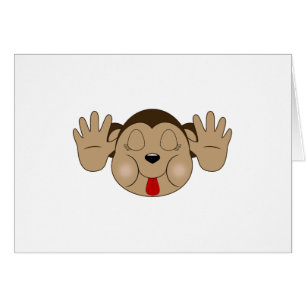 Monkey Stickar ut Tunga Hälsningskort