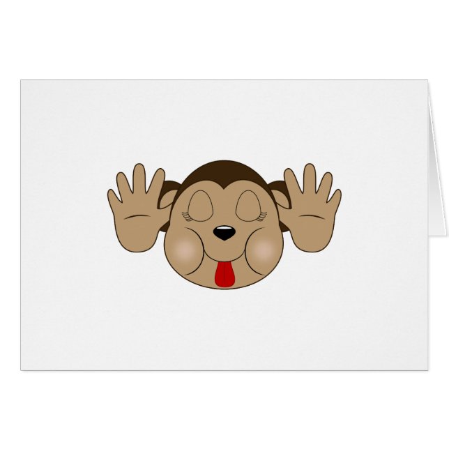 Monkey Stickar ut Tunga Hälsningskort (Framsidan Horizontal)